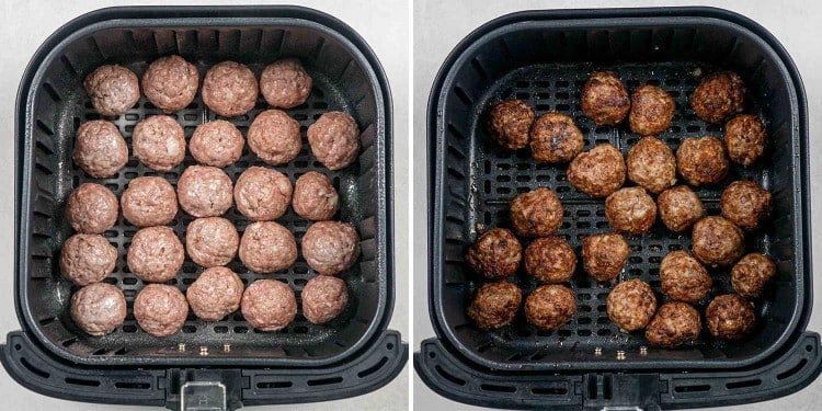 process shots showing how to make sweet and sour meatballs.