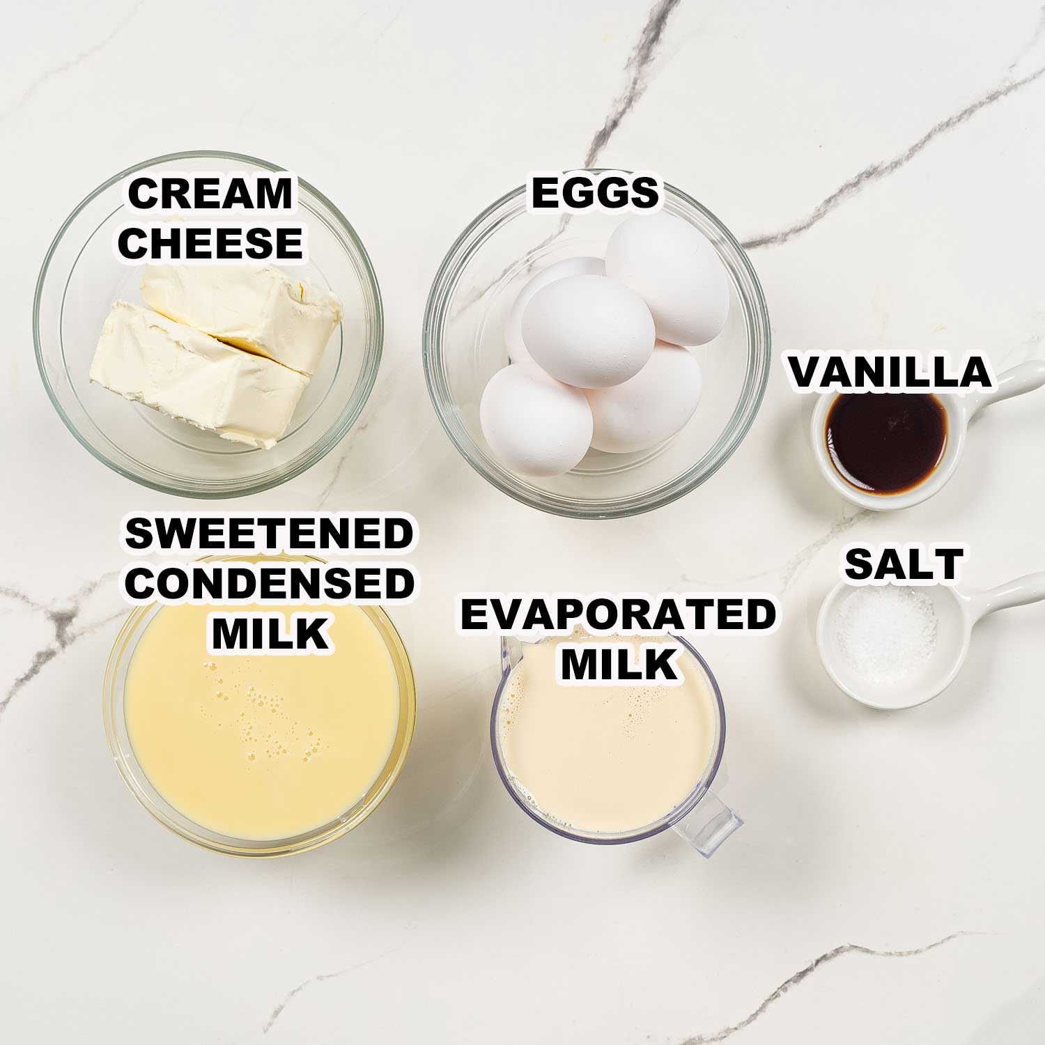 ingredients needed to make creamy flan.