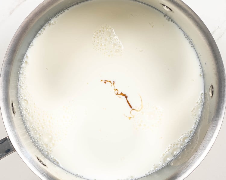 process shots showing how to make vanilla custard.