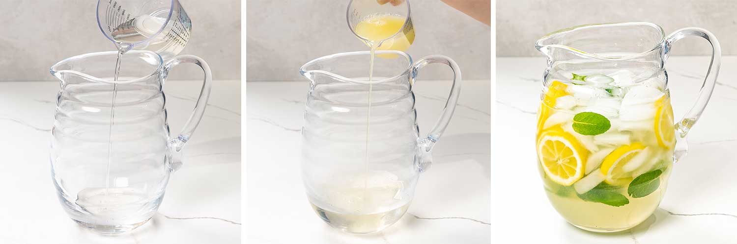 process shots showing how to make lemonade.