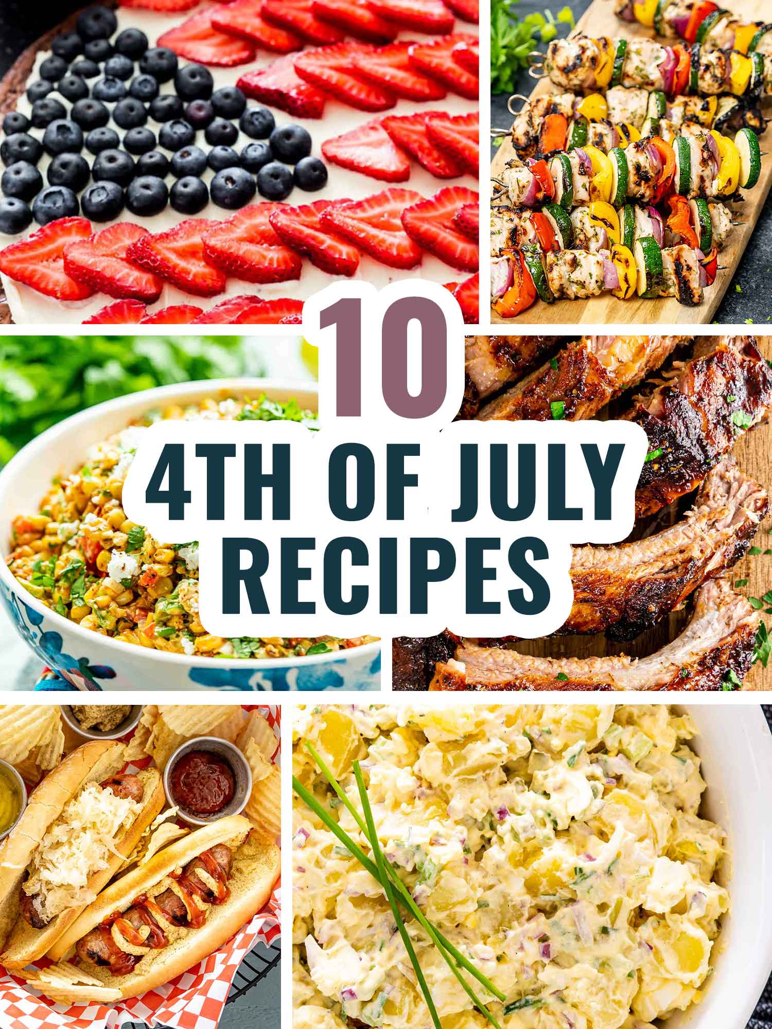 10 fourth of july recipes collage.