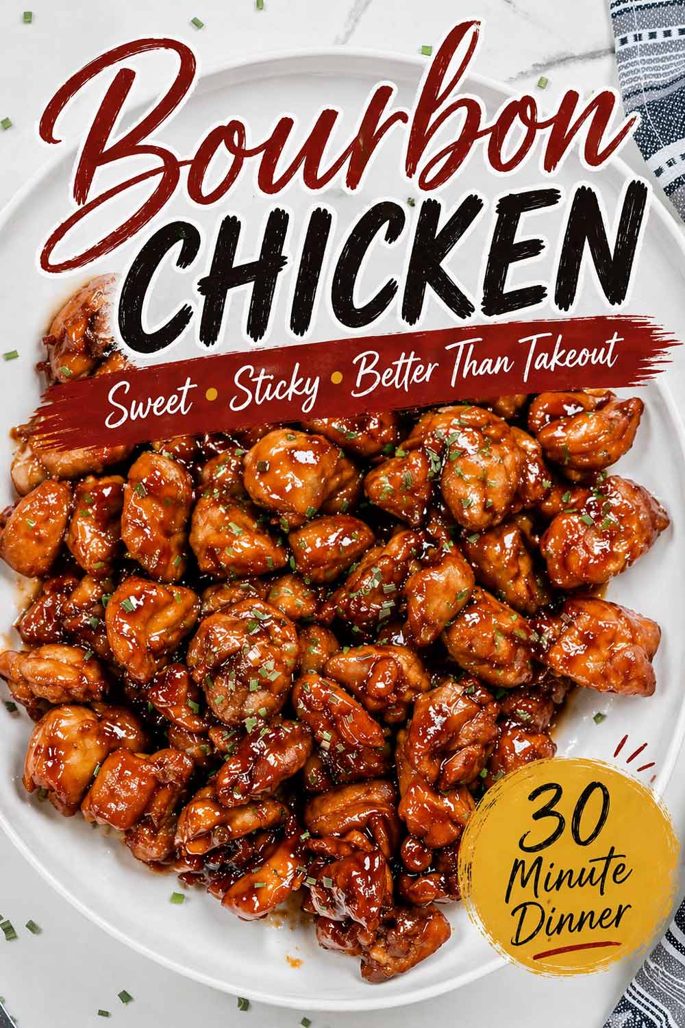 pin for bourbon chicken.