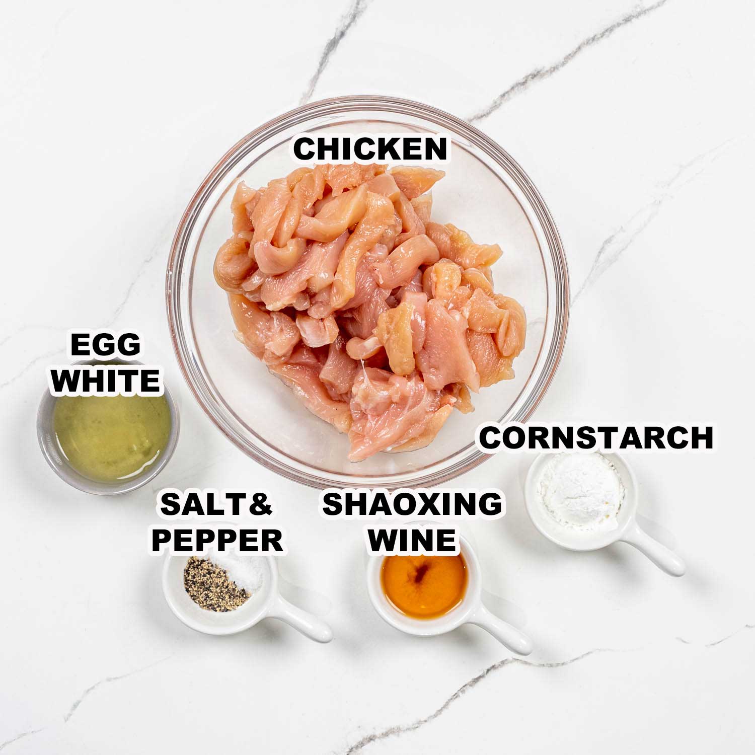 ingredients needed to make chili garlic chicken.
