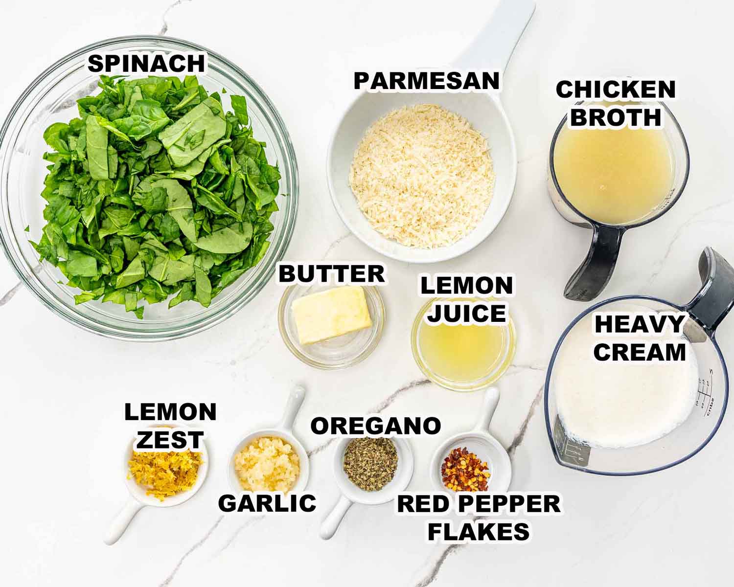 ingredients needed to make creamy butter lemon chicken.