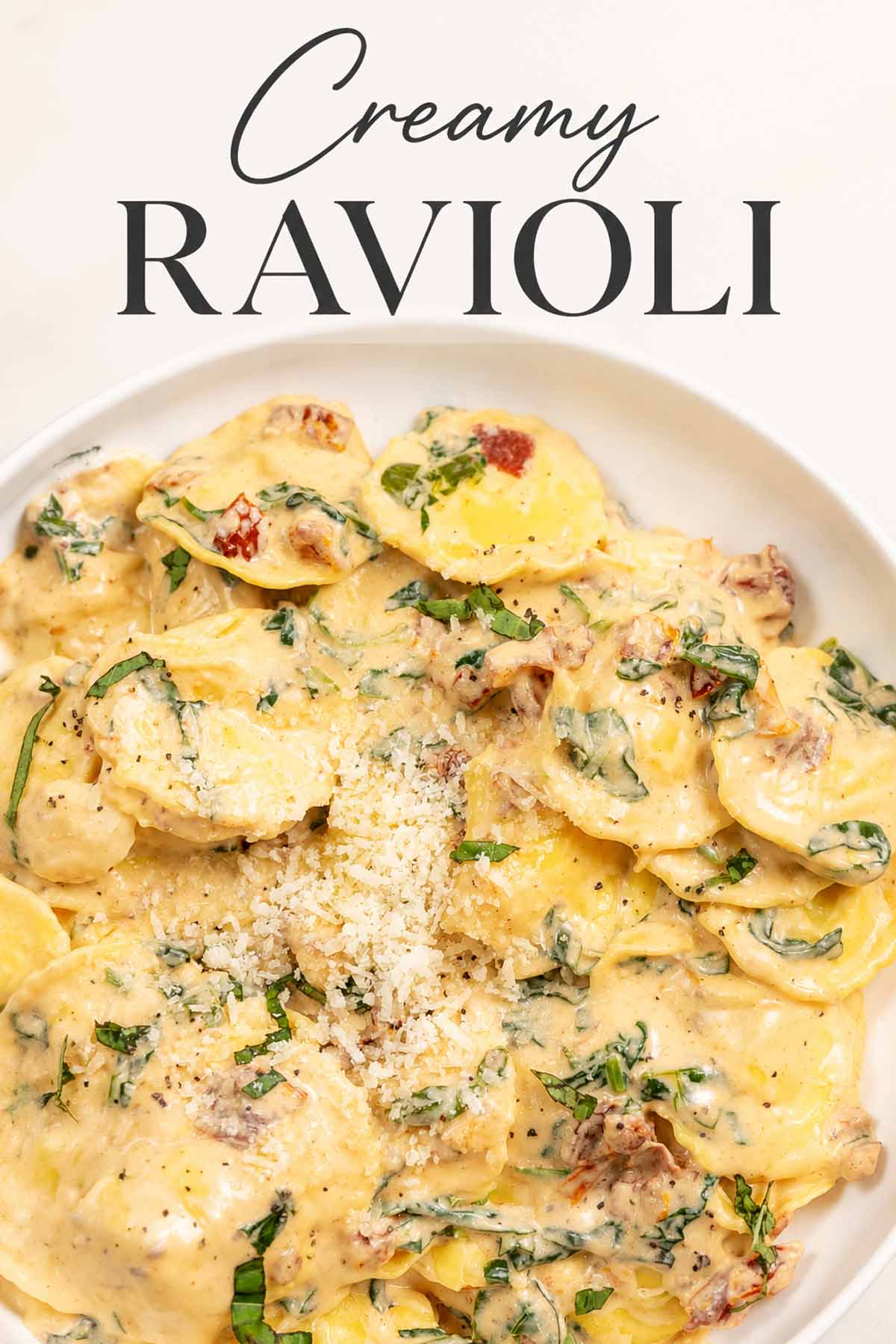 pin for creamy ravioli.