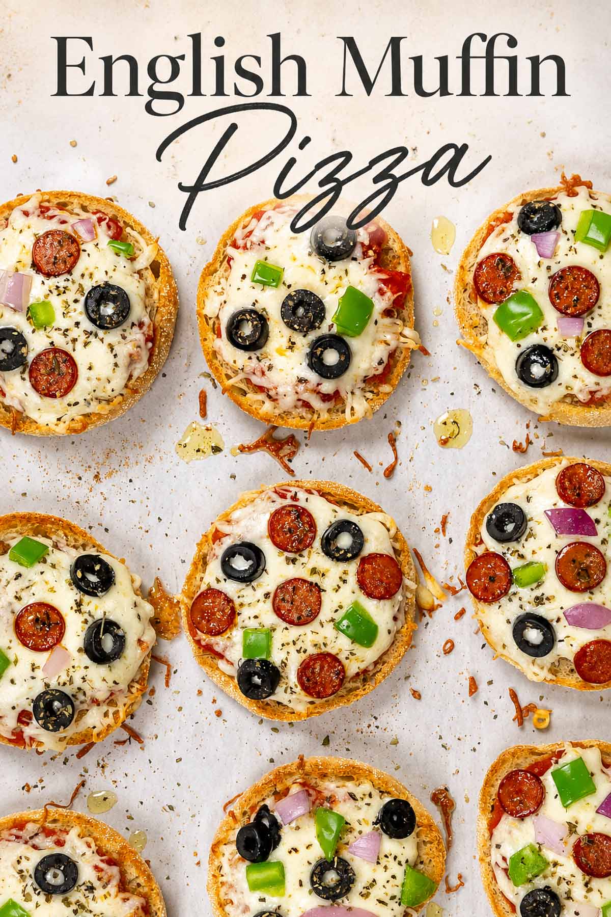 pin image for english muffin pizza.