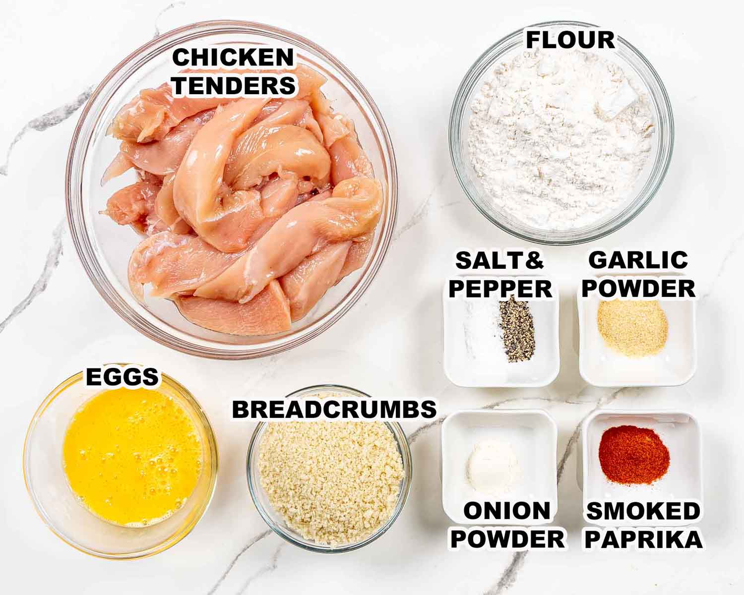 ingredients needed to make honey bbq chicken tenders.