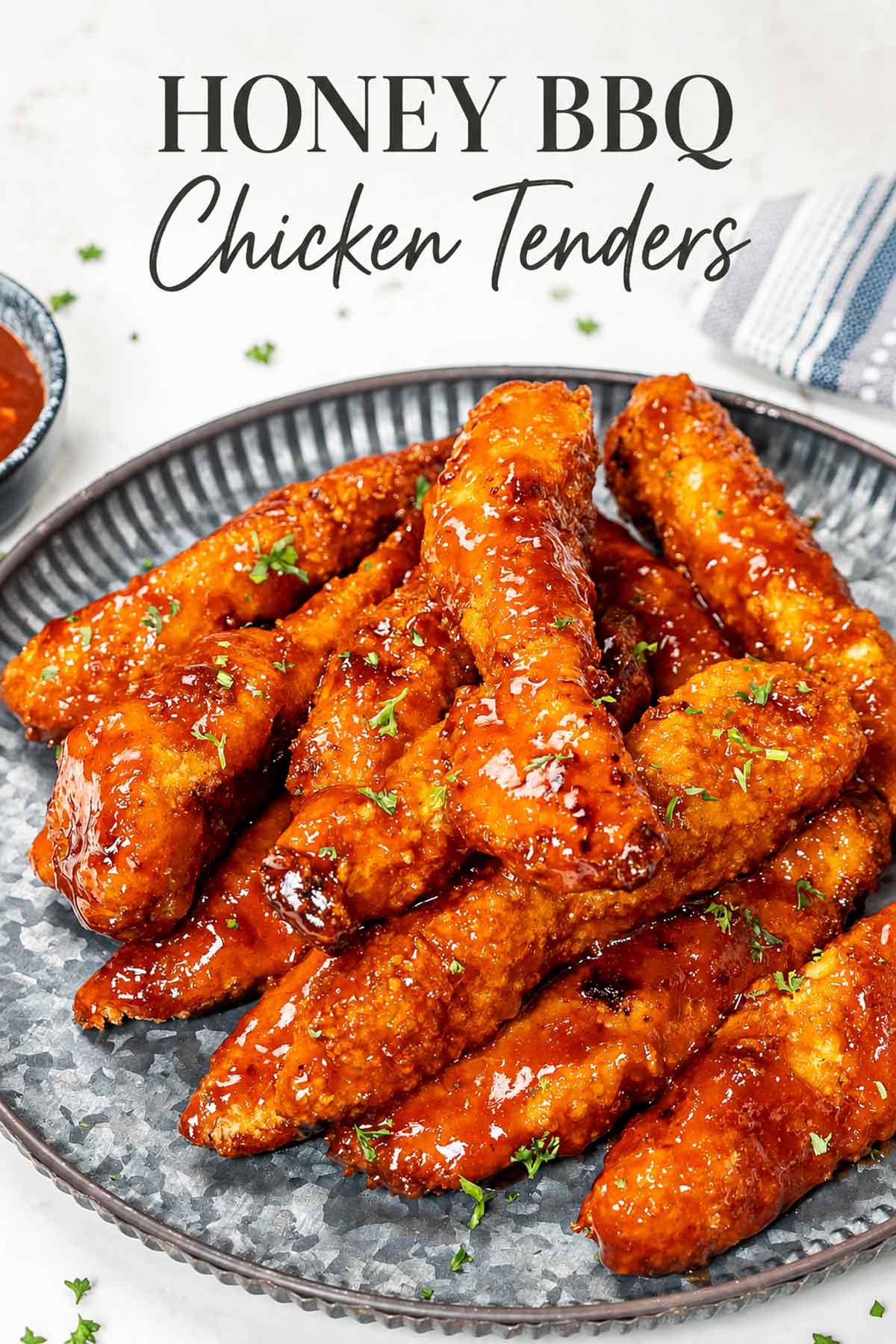 pin for honey bbq chicken tenders.