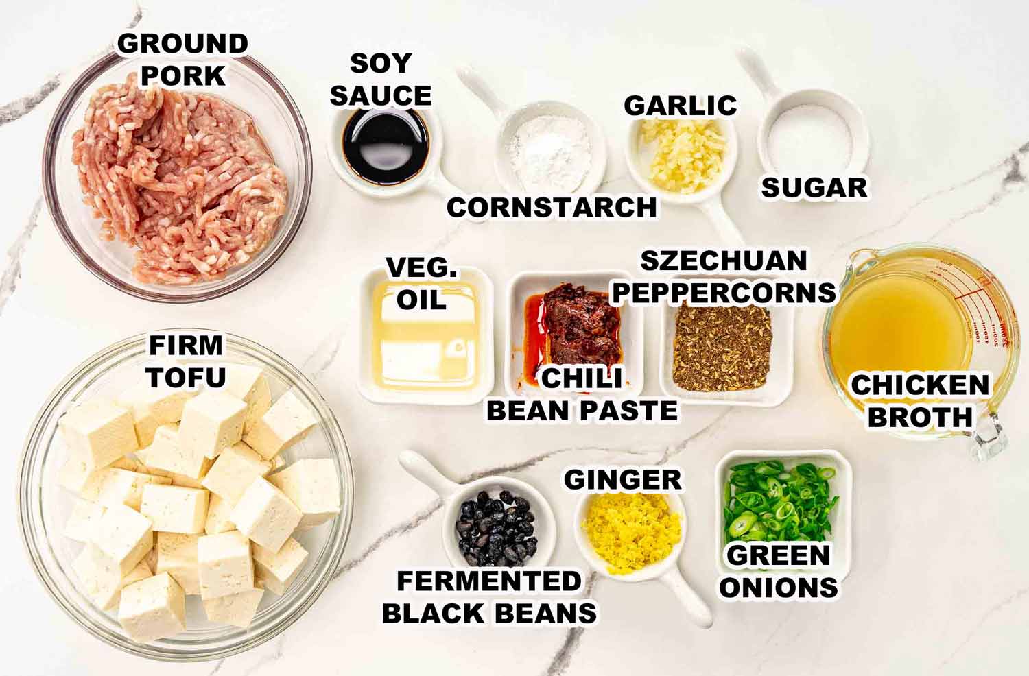 ingredients needed to make mapo tofu.