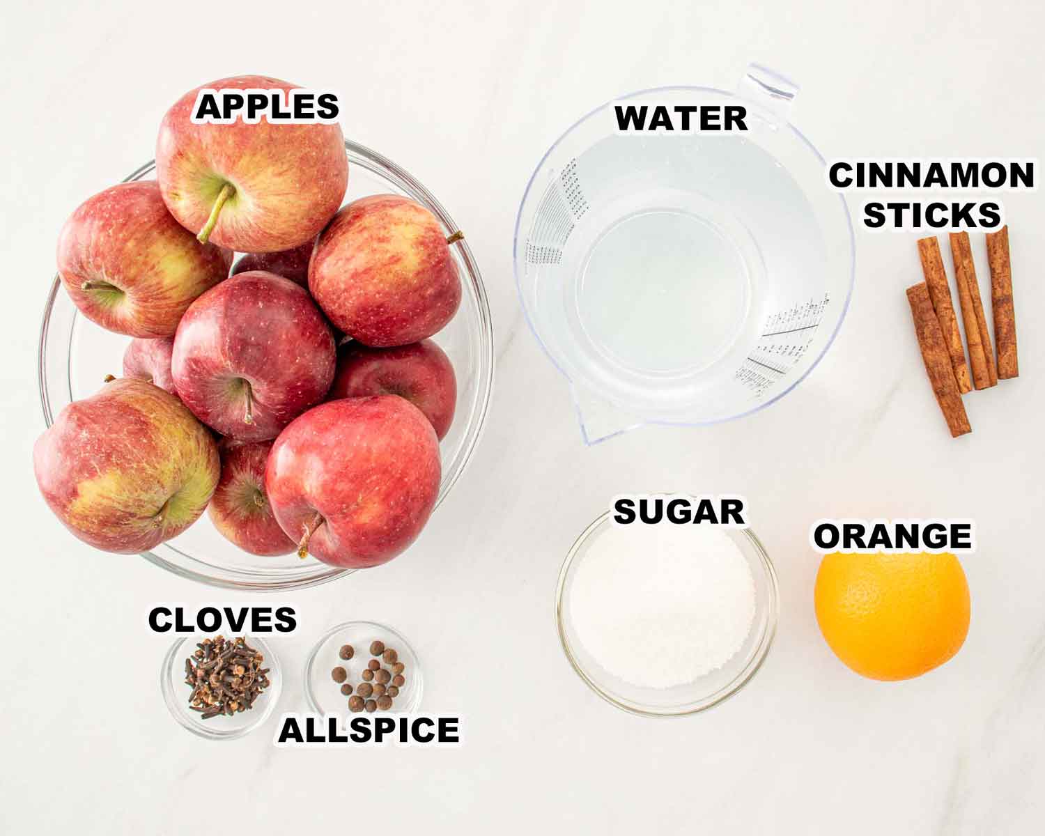 ingredients needed to make apple cider.