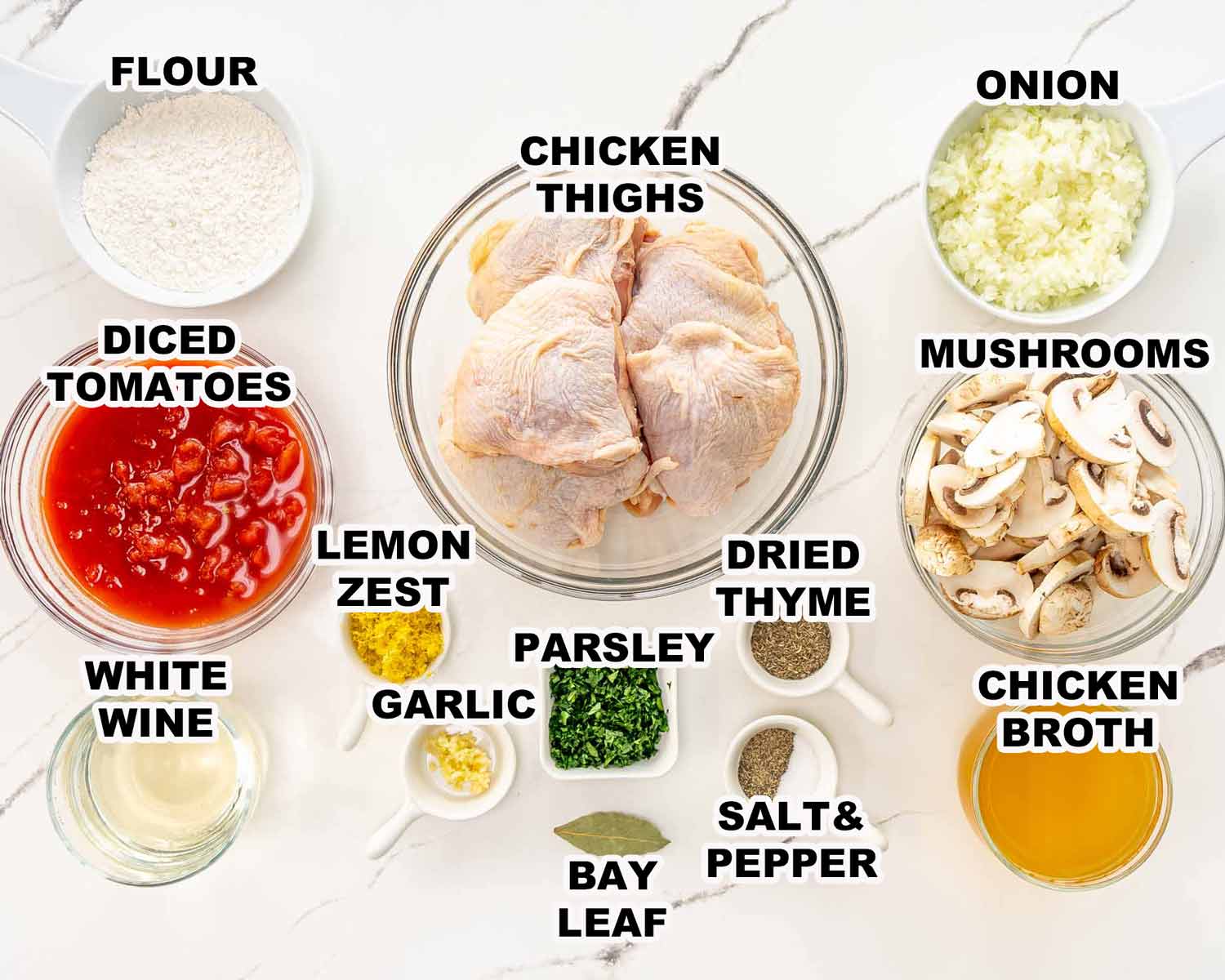 ingredients needed to make chicken marengo.