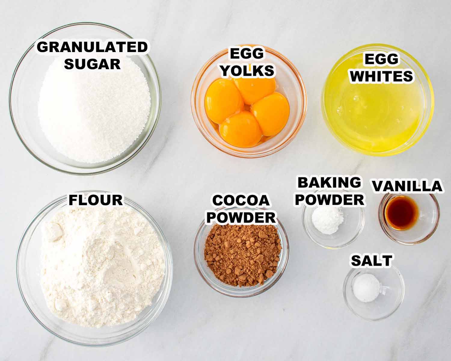 ingredients for buche de noel.