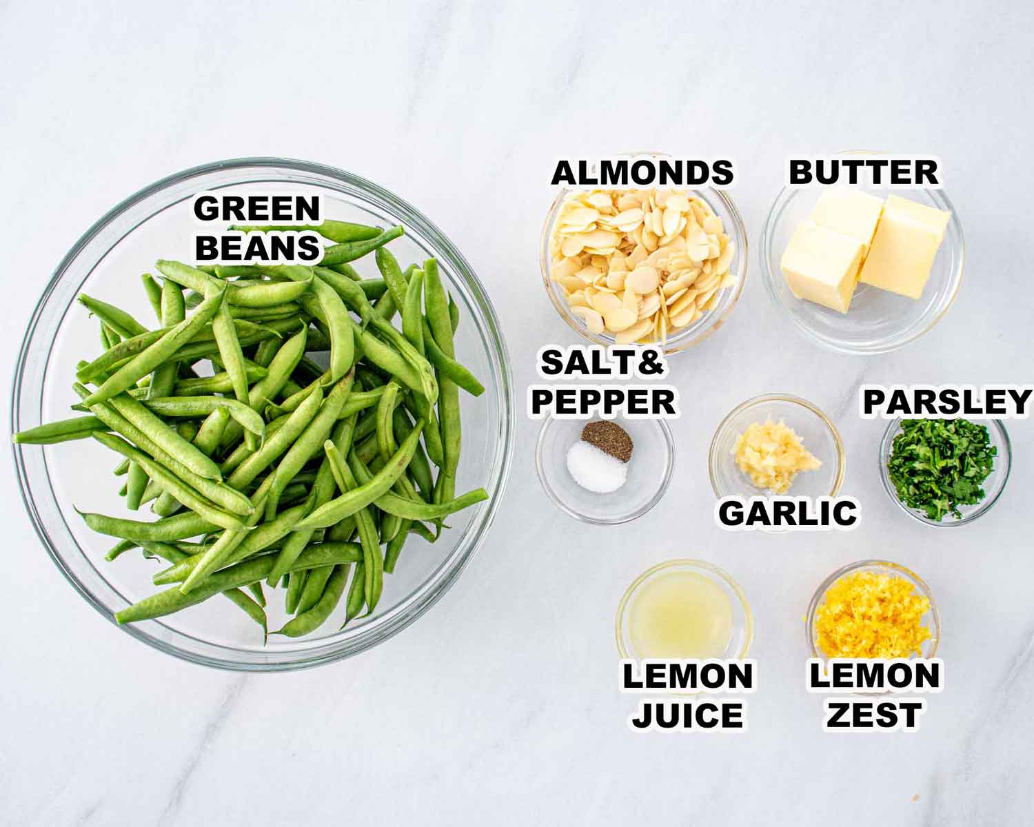 ingredients needed to make green bean almondine.