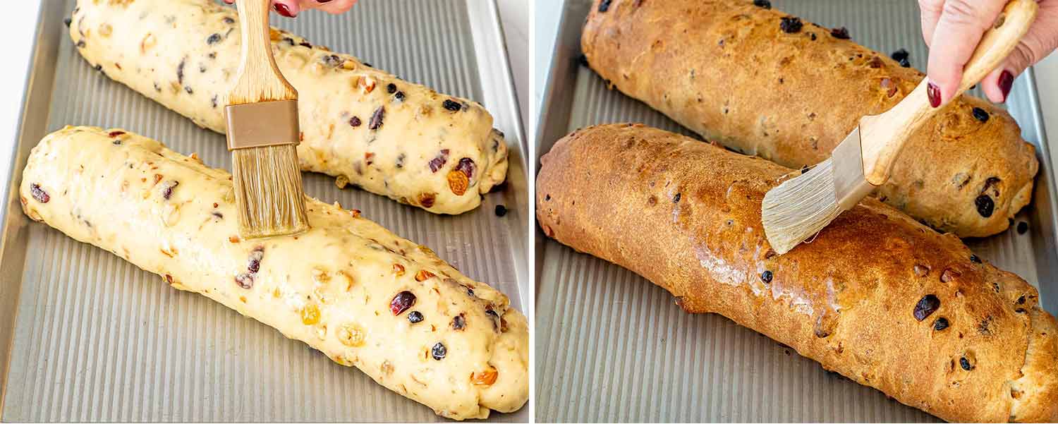 process shots showing how to make stollen.