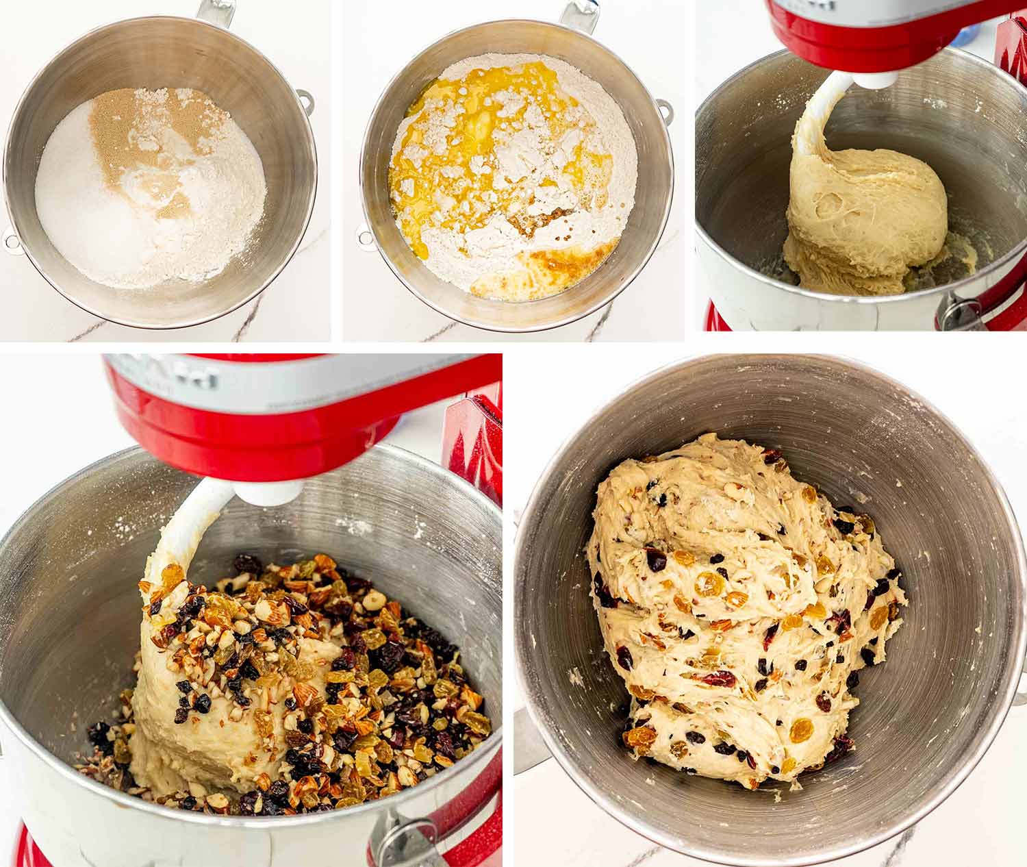 process shots showing how to make stollen.