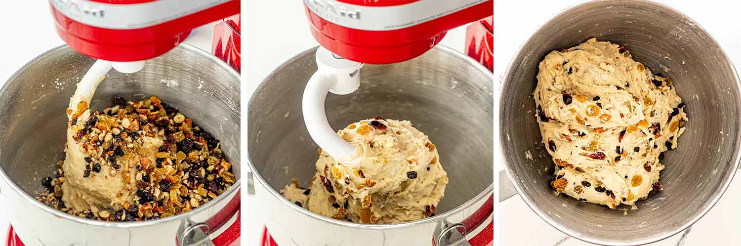 process shots showing how to make stollen.