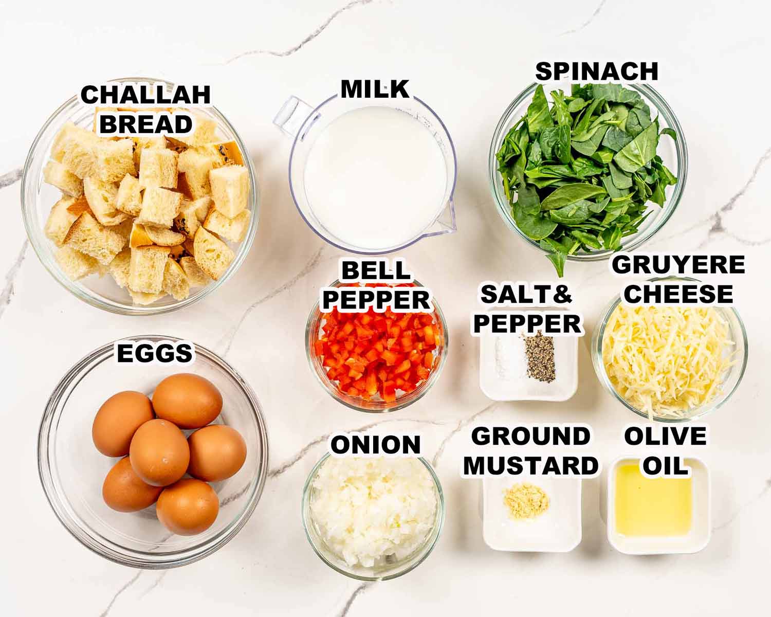 ingredients needed to make a strata.