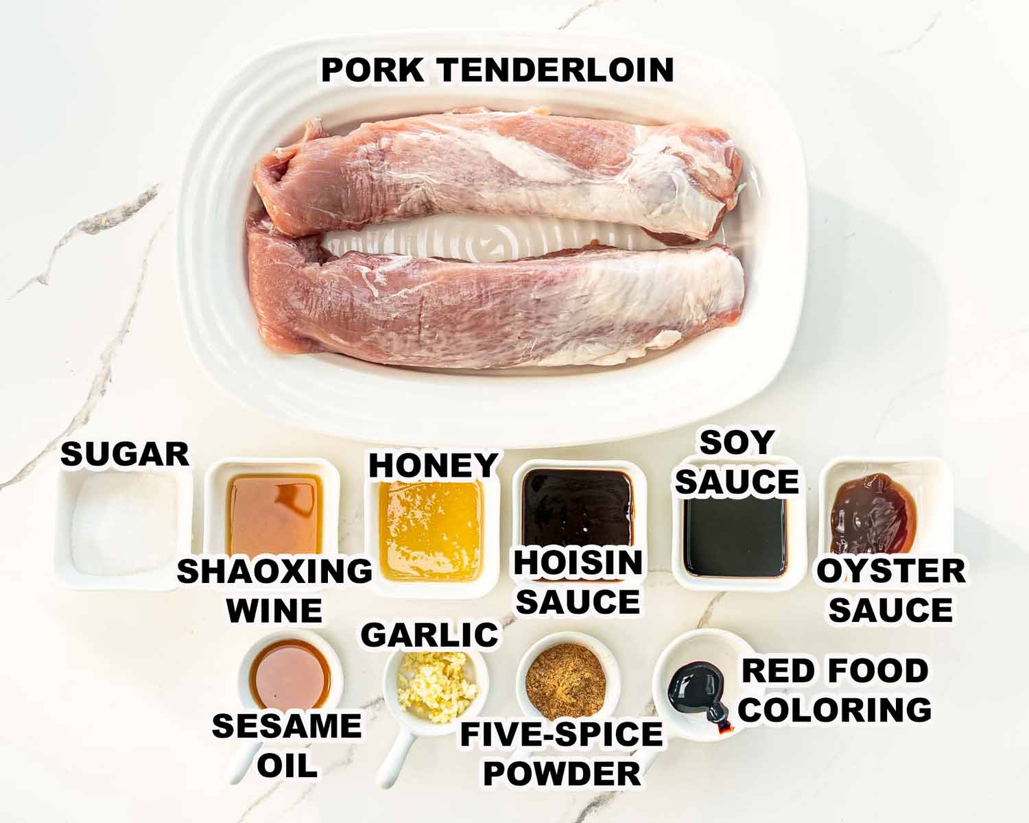 ingredients needed to make char siu pork.