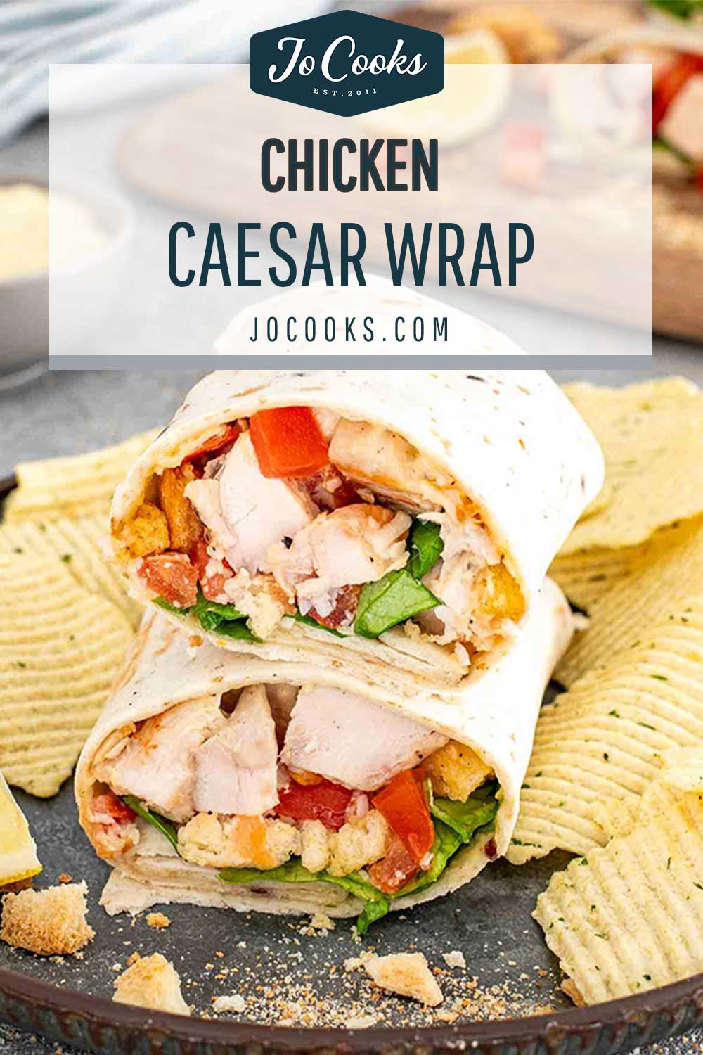 pin for chicken caesar wrap.