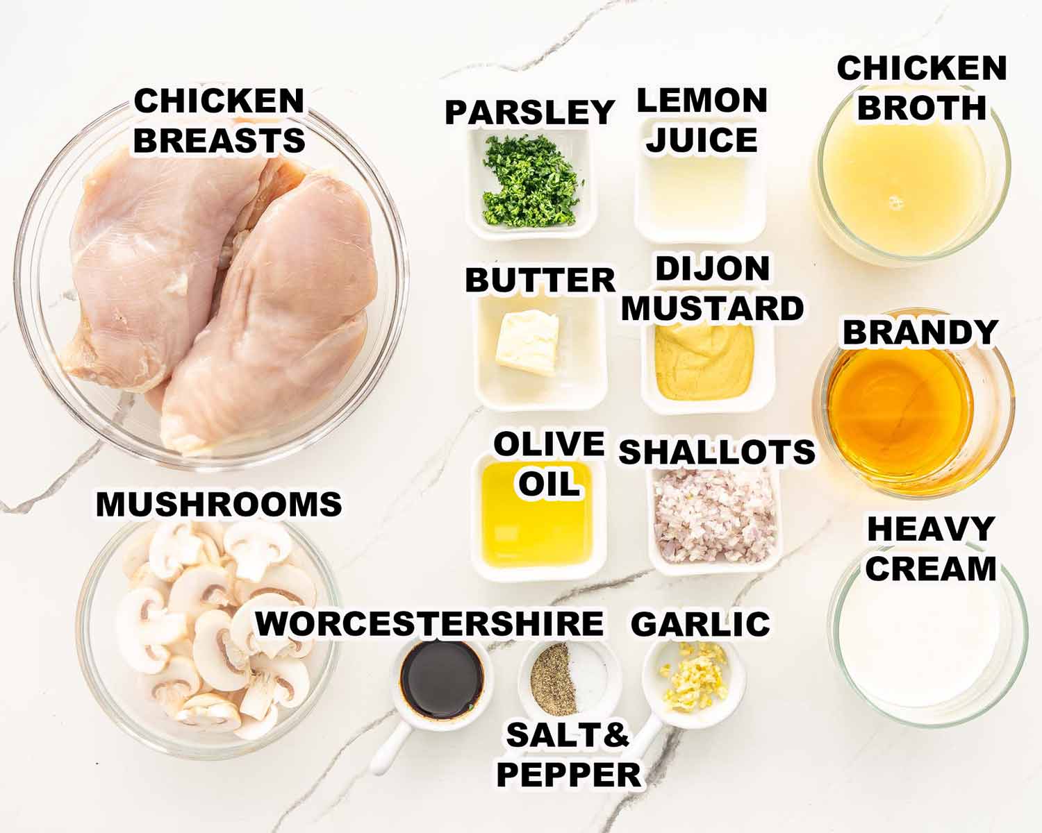 ingredients needed to make chicken diane.