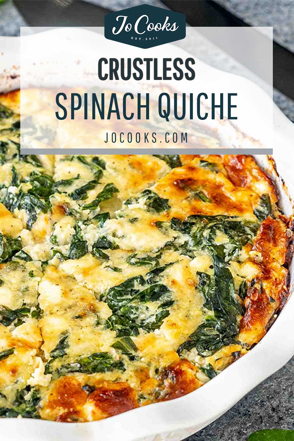 pin for crustless spinach quiche.