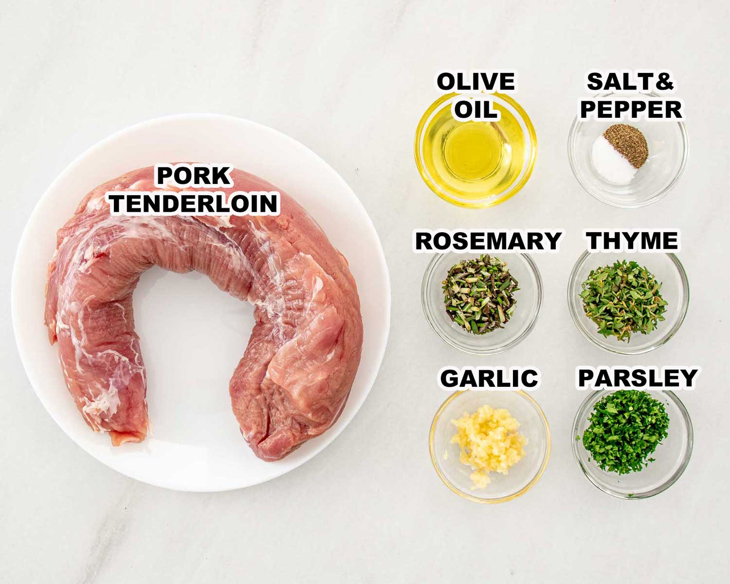 ingredients needed to make herb crusted pork tenderloin.