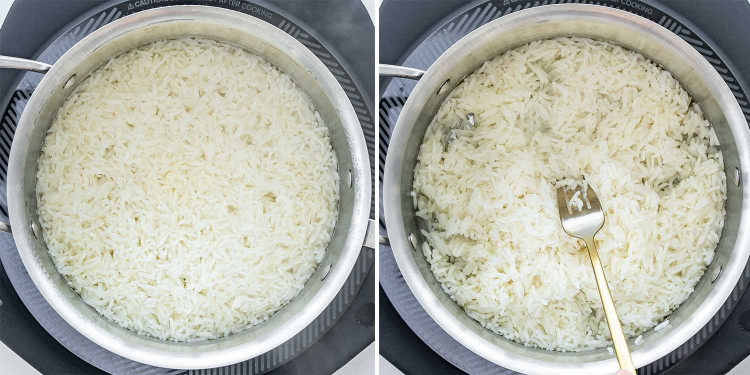 process shots showing how to cook the perfect jasmine rice.