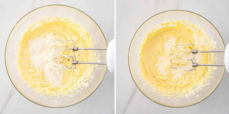 process shots showing how to make butter cake.