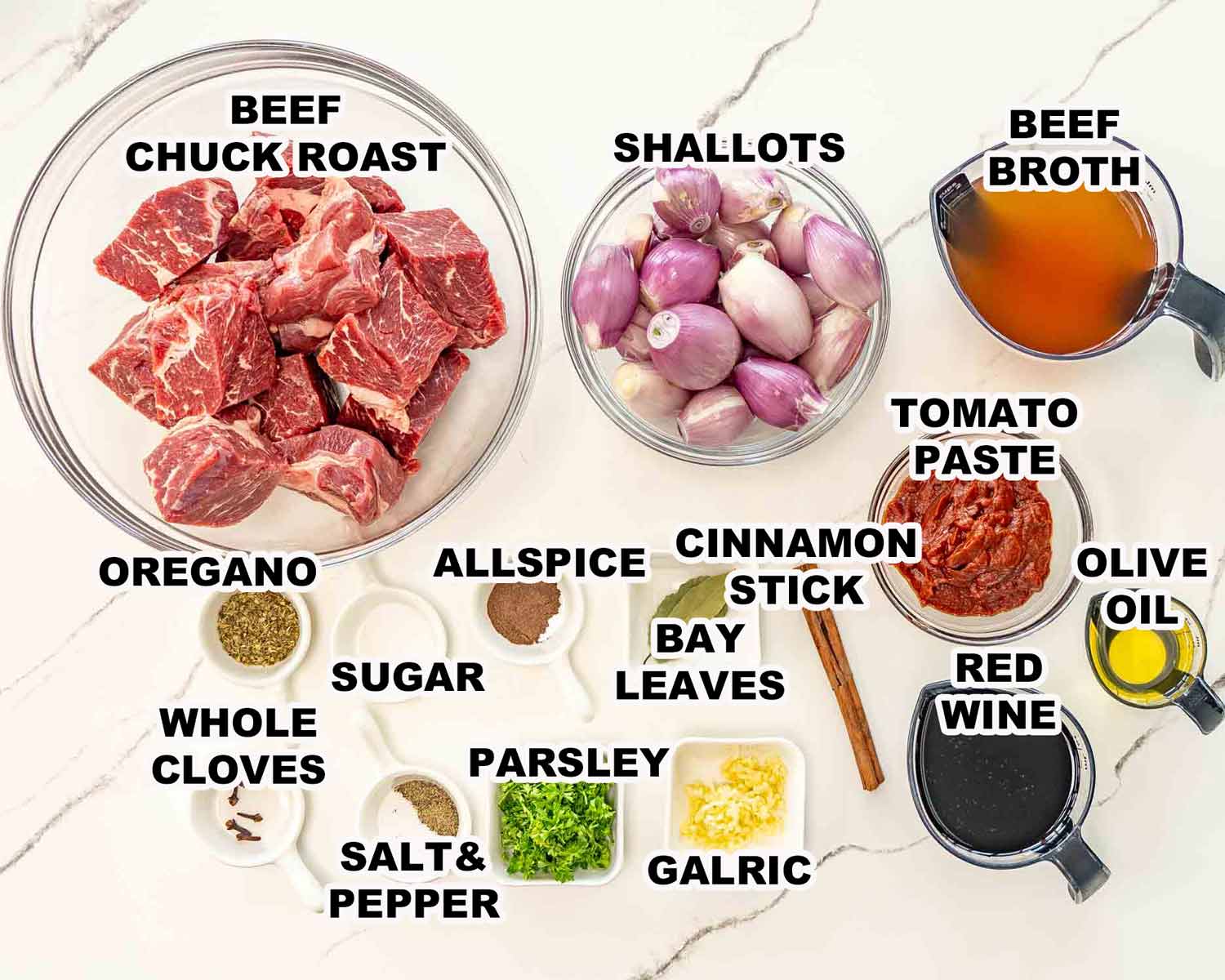 ingredients needed to make beef stifado.