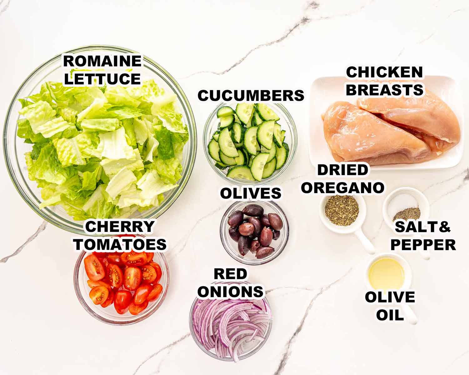 ingredients needed to make tzatziki chicken salad.