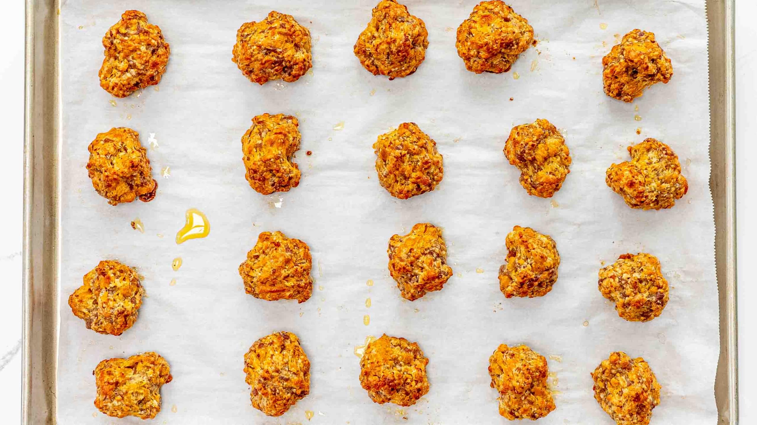 process shots showing how to make sausage balls.