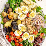a gorgeous platter with nicoise salad.