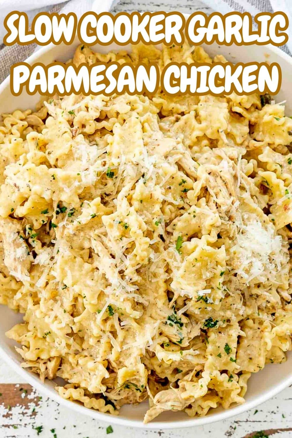 pin for slow cooker garlic parmesan chicken.