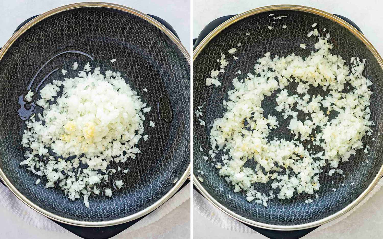 process shots showing how to make beef potato roll.