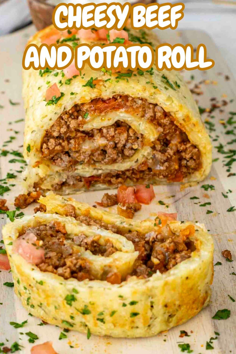 pin for cheesy beef and potato roll.