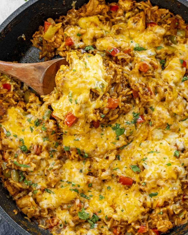 Chicken Fajita Rice Skillet - Jo Cooks