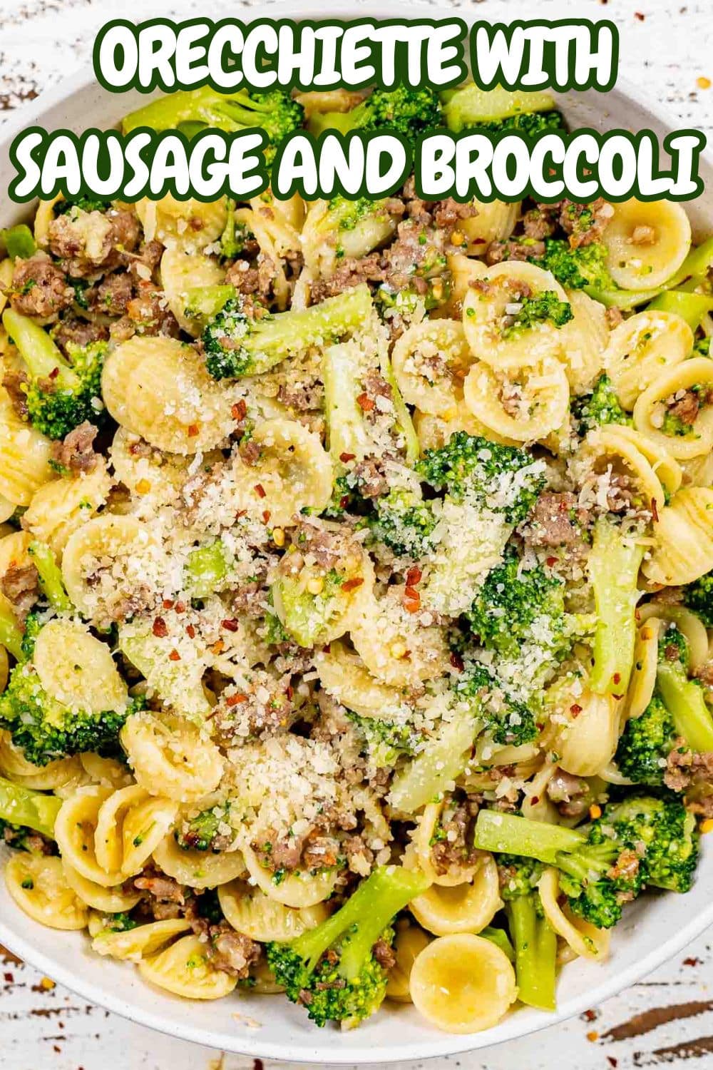 pin for orecchiette with sausage and broccoli.