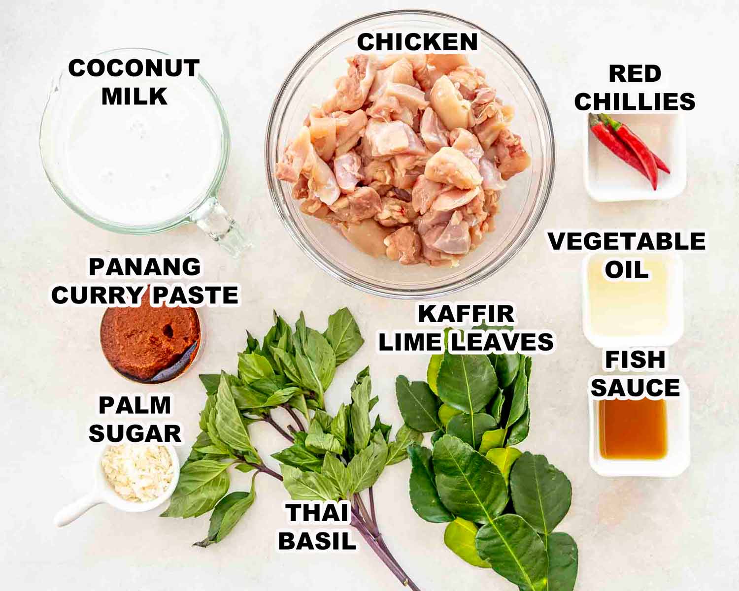 ingredients needed to make panang curry.