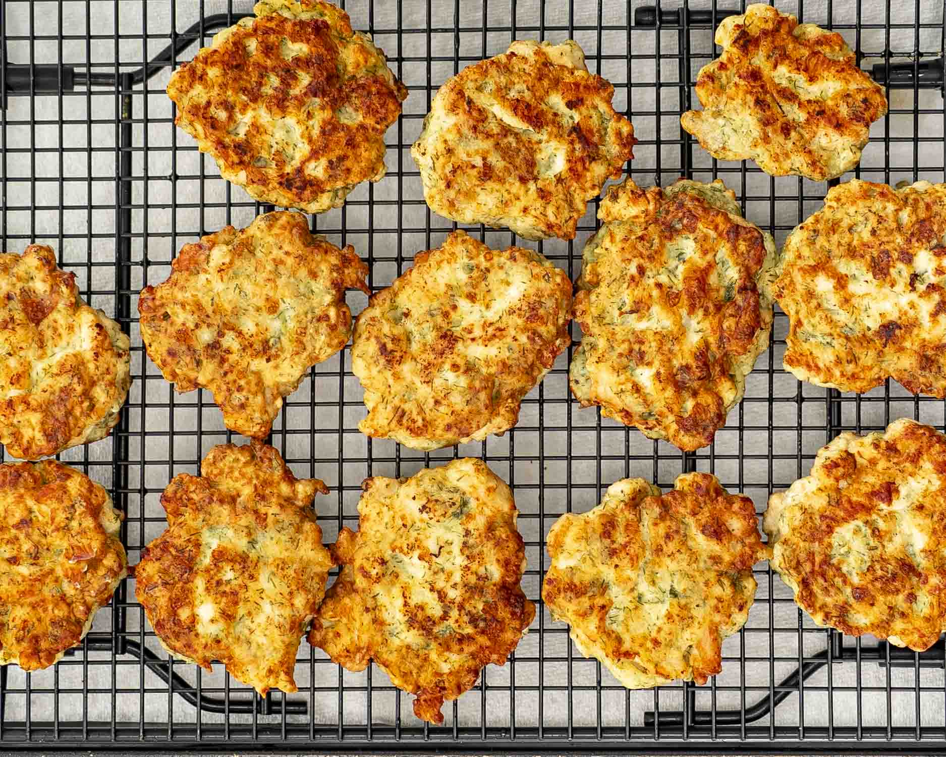 process shots showing how to make chicken fritters.
