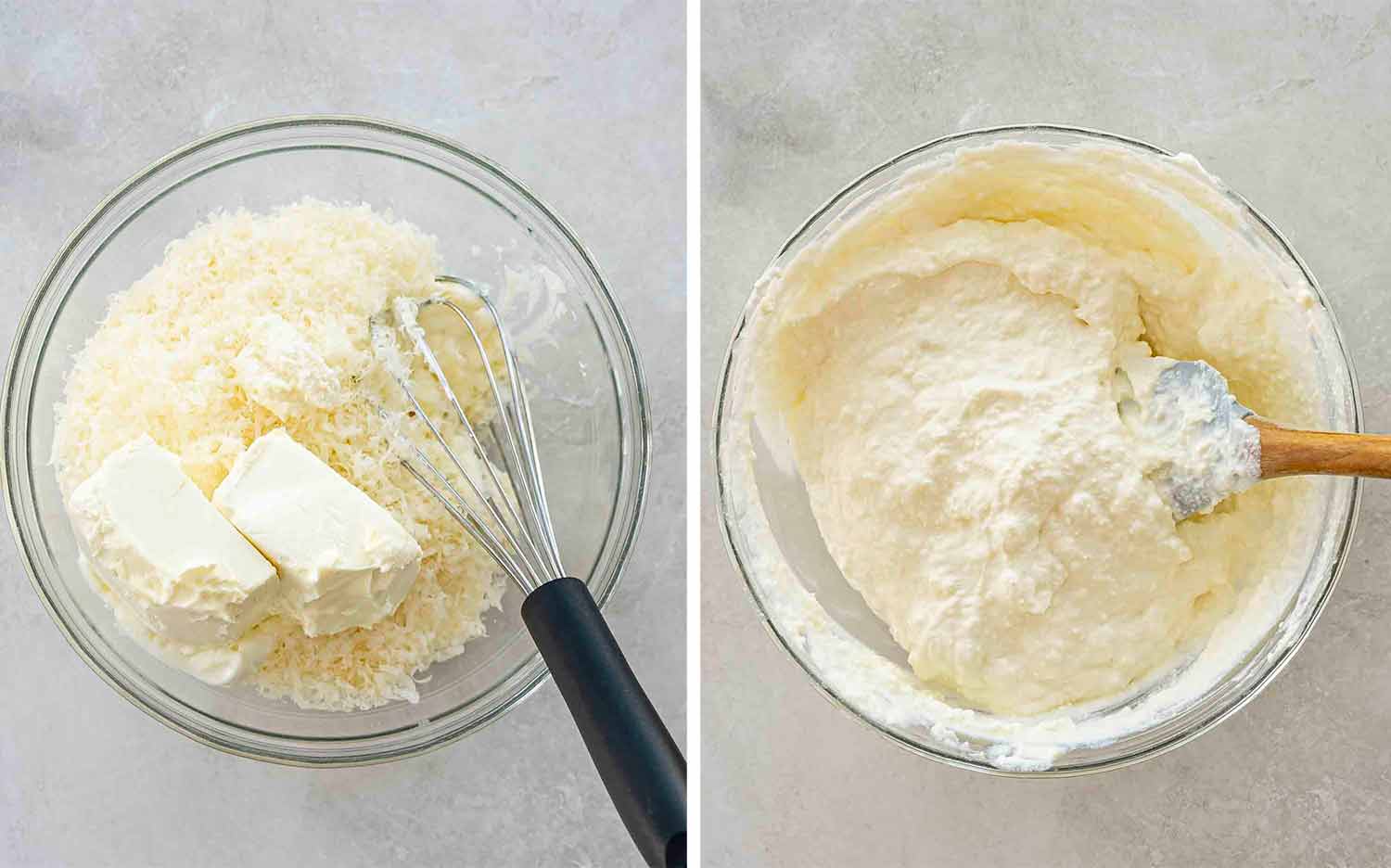 process shots showing how to make million dollar spaghetti.