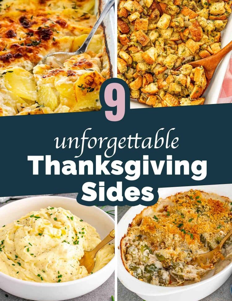 pin for 9 thanksgiving sides roundup post.