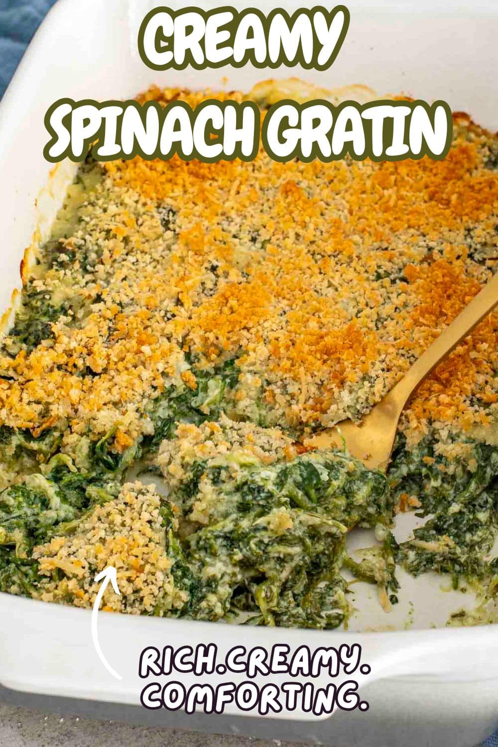 pin for creamy spinach gratin.