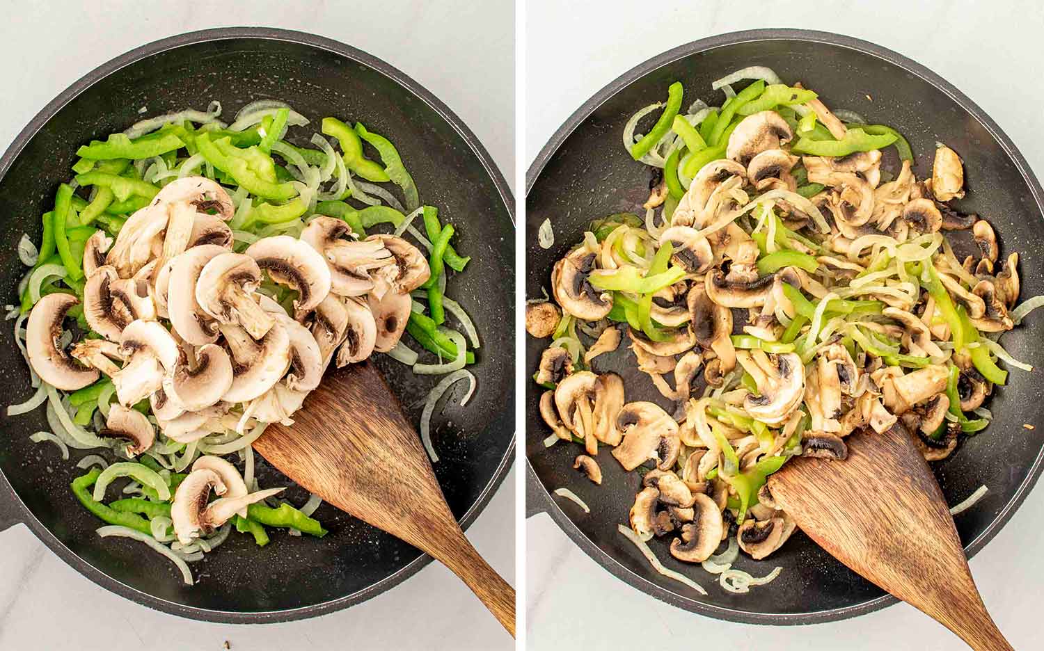 process shots showing how to make Philly cheesesteak stromboli.