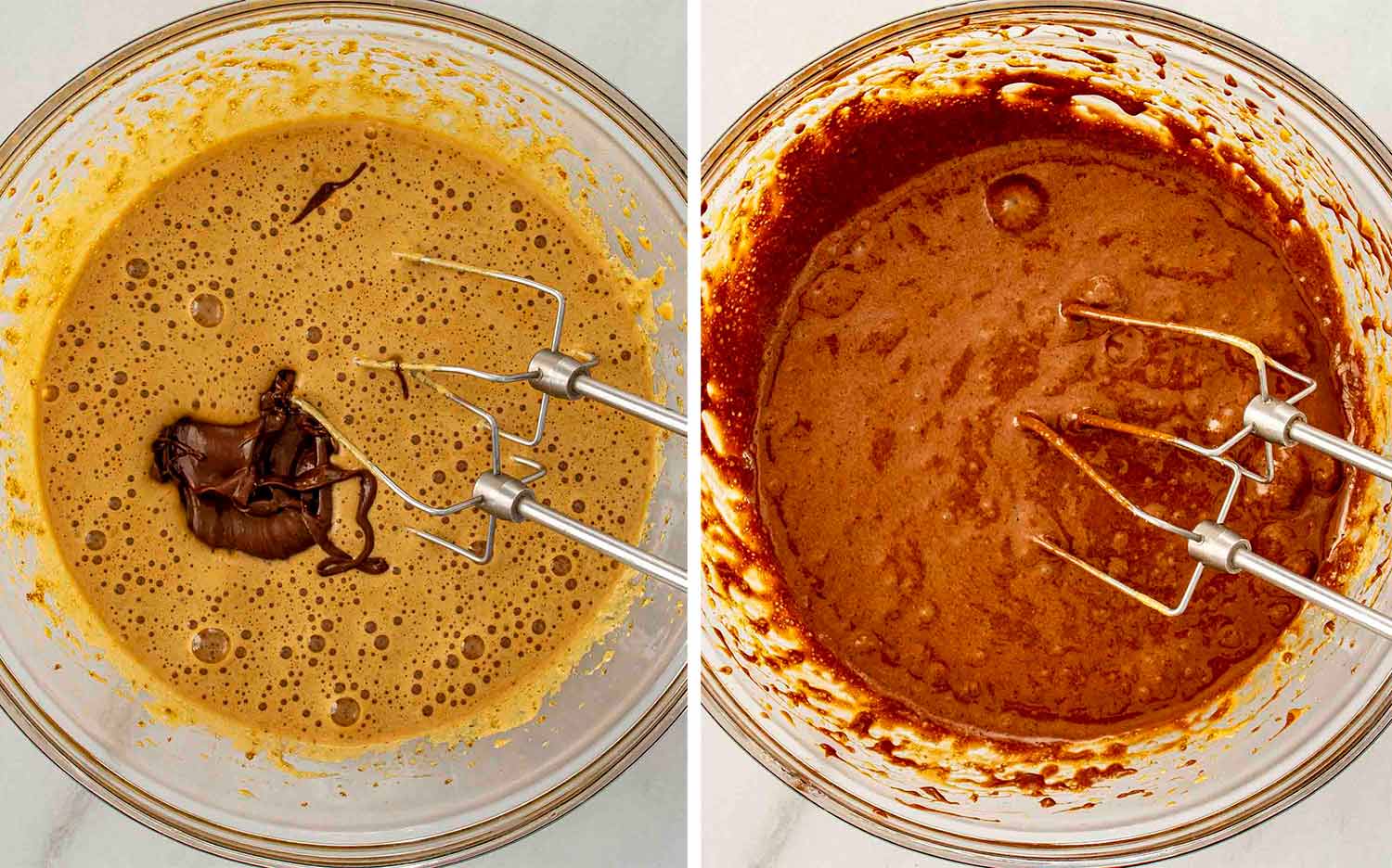 process shots showing how to make mocha fudge cookies.