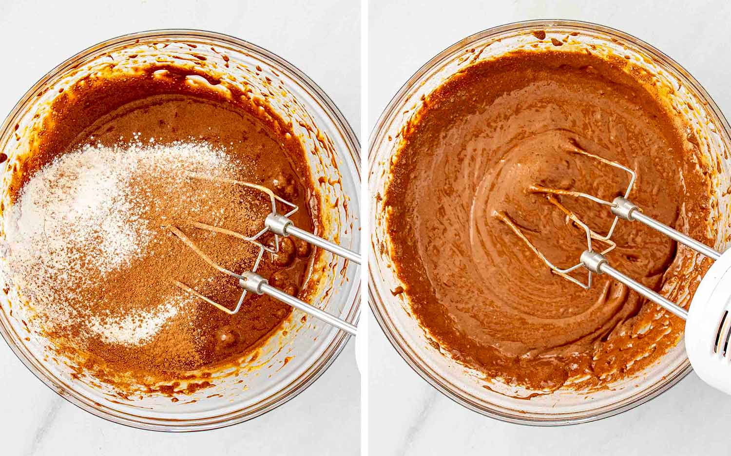 process shots showing how to make mocha fudge cookies.