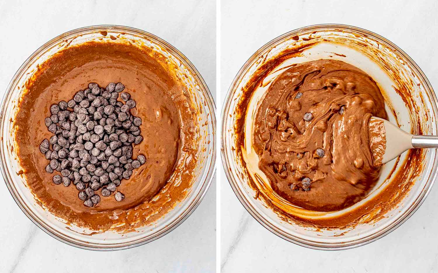 process shots showing how to make mocha fudge cookies.