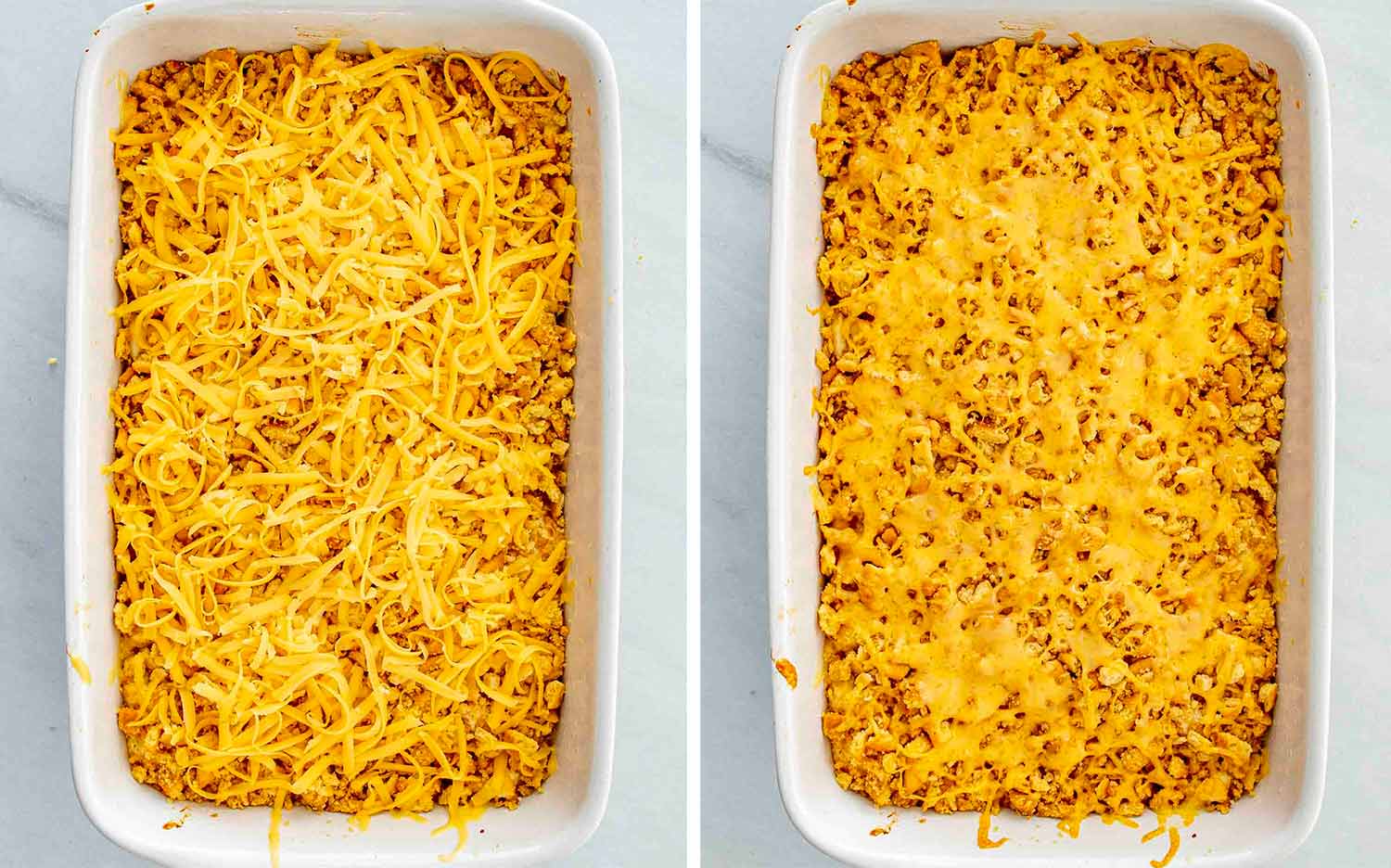 process shots showing how to make neiman marcus chicken casserole.