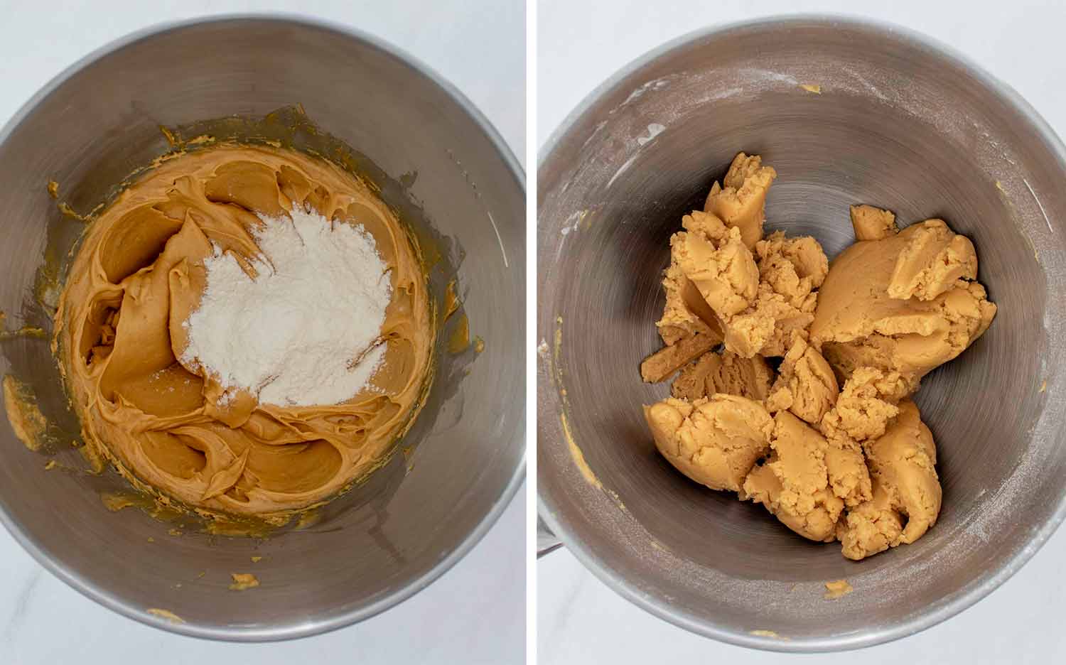 process shots showing how to make peanut butter blossoms.