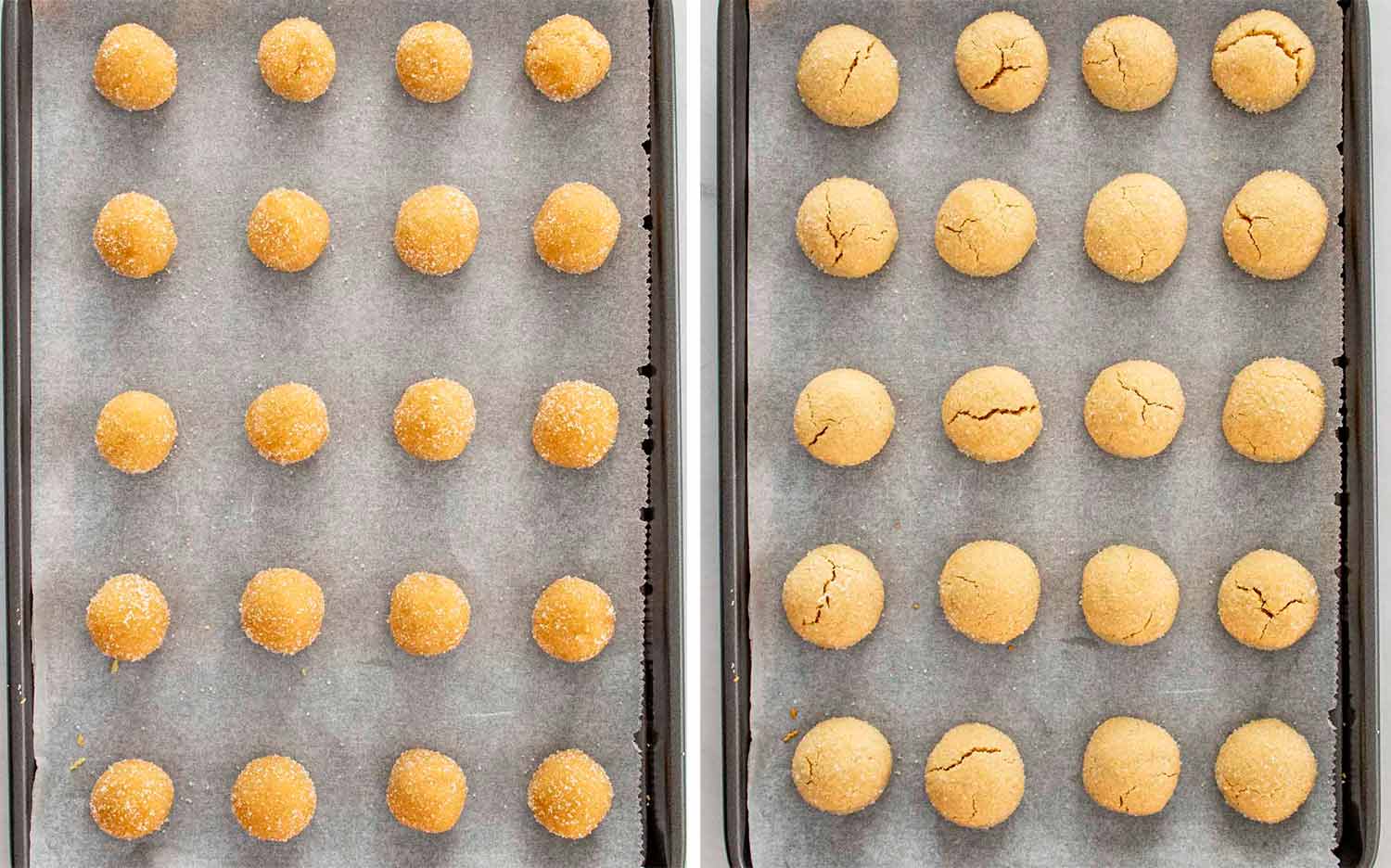 process shots showing how to make peanut butter blossoms.