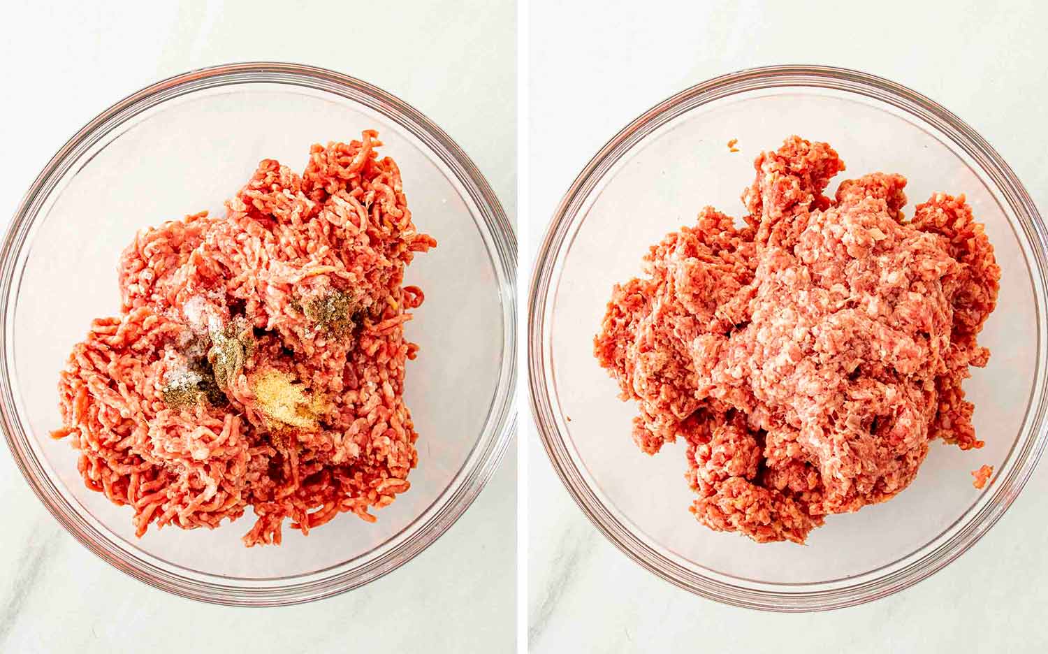 process shots showing how to make smashed burger tacos.